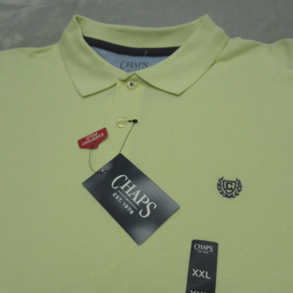 Chaps Everyday Polo Shirt Mens XXL Yellow Sun Bleached Golf Casual Top